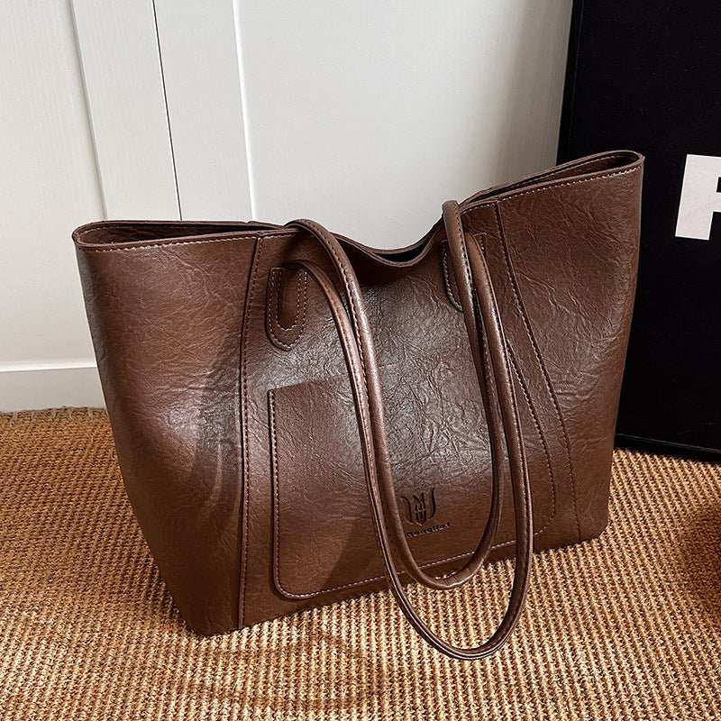 Casual Retro Shoulder Bag Texture Class Commuter Tote - AMIR BAGS INDIA PRIVATE LIMITED