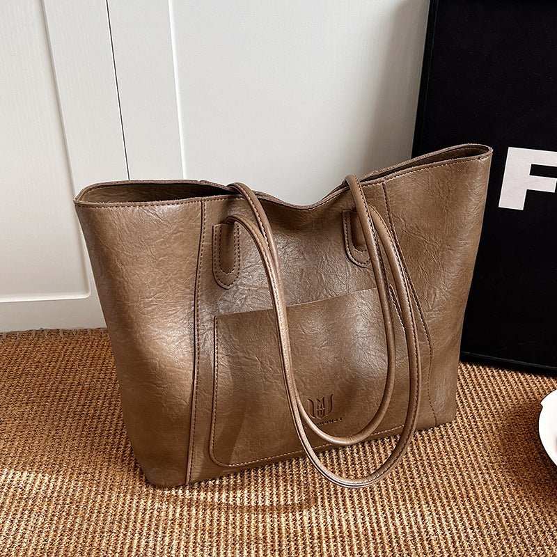 Casual Retro Shoulder Bag Texture Class Commuter Tote - AMIR BAGS INDIA PRIVATE LIMITED
