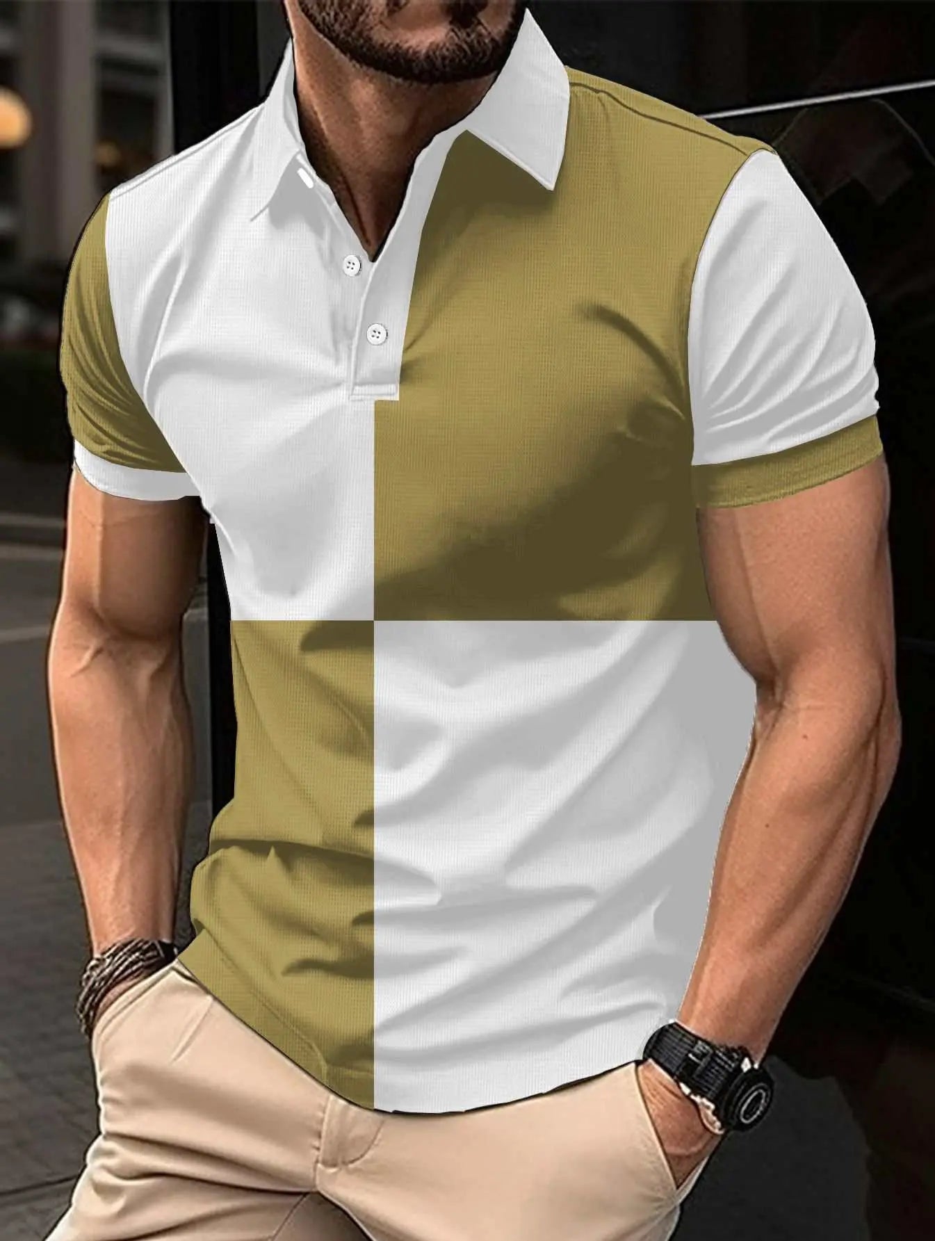 Casual Sports Short Sleeve Color Stitching Turnover Neck Polo Shirt MeProduct information:Color: black and white, pink and white, pink and gray, dark khaki and black, pink and wine red, wine red and black, sky blue and wine red, coffeeDropshipmanAMIR BAGS INDIA PRIVATE LIMITEDnull