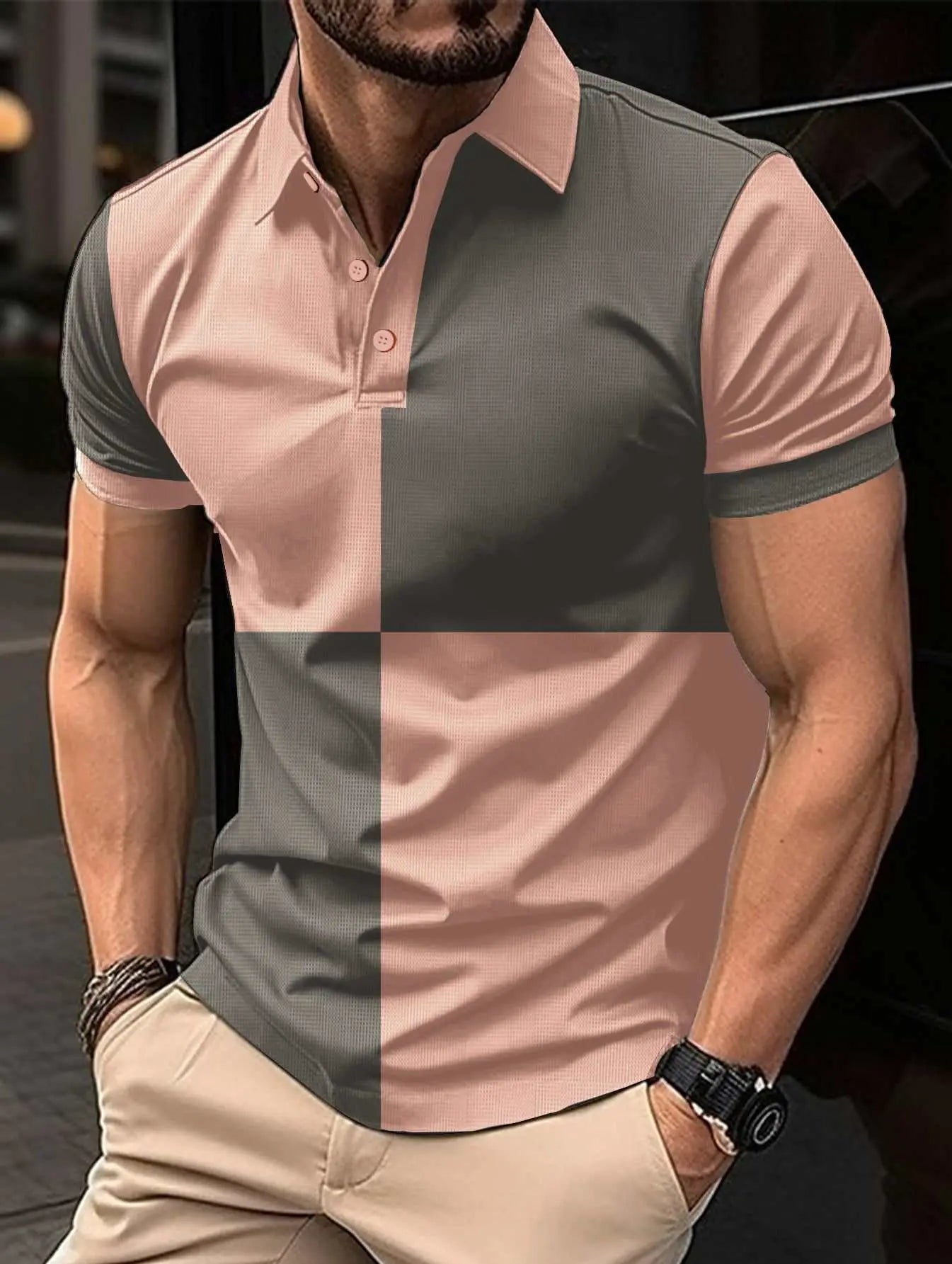 Casual Sports Short Sleeve Color Stitching Turnover Neck Polo Shirt MeProduct information:Color: black and white, pink and white, pink and gray, dark khaki and black, pink and wine red, wine red and black, sky blue and wine red, coffeeDropshipmanAMIR BAGS INDIA PRIVATE LIMITEDnull