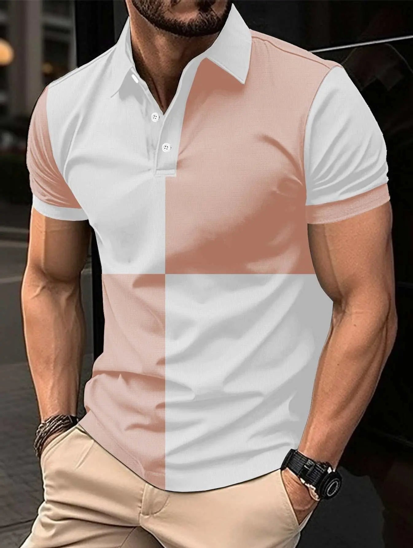 Casual Sports Short Sleeve Color Stitching Turnover Neck Polo Shirt MeProduct information:Color: black and white, pink and white, pink and gray, dark khaki and black, pink and wine red, wine red and black, sky blue and wine red, coffeeDropshipmanAMIR BAGS INDIA PRIVATE LIMITEDnull