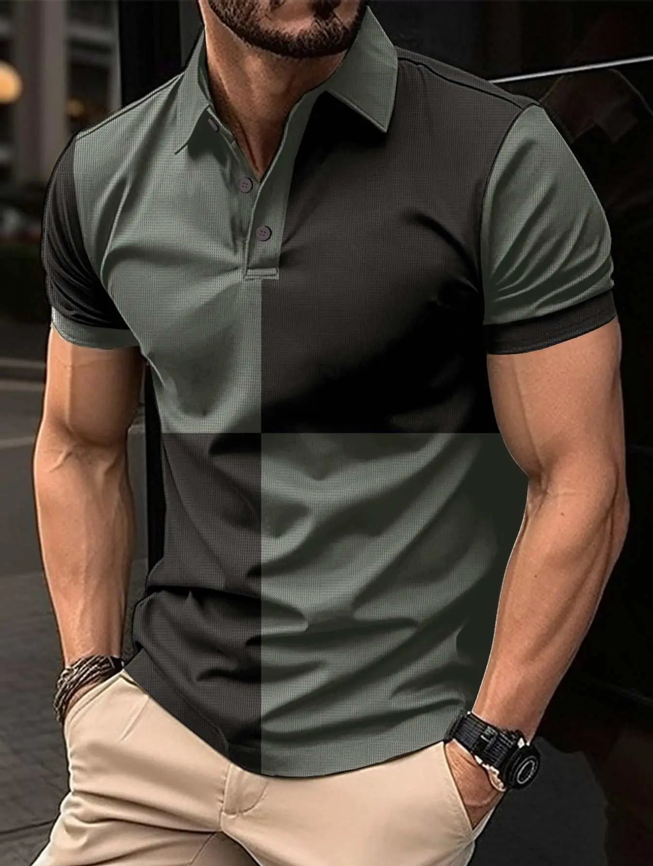Casual Sports Short Sleeve Color Stitching Turnover Neck Polo Shirt MeProduct information:Color: black and white, pink and white, pink and gray, dark khaki and black, pink and wine red, wine red and black, sky blue and wine red, coffeeDropshipmanAMIR BAGS INDIA PRIVATE LIMITEDnull