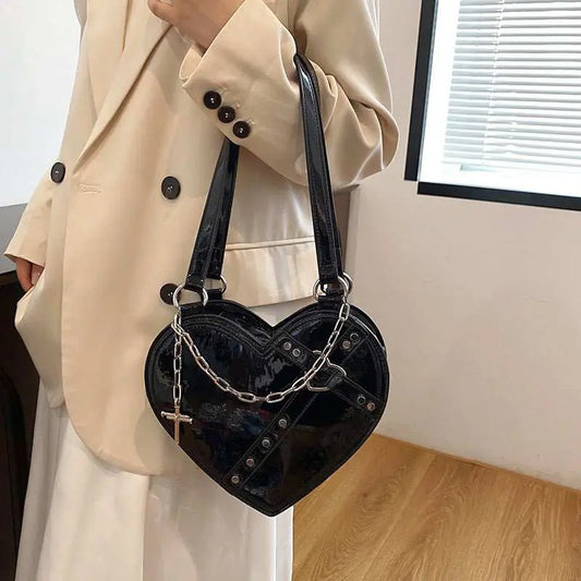 Chain Heart - shaped Bags Large Capacity Love Shoulder Bag For Women Valentine's Day - AMIR BAGS INDIA PRIVATE LIMITED