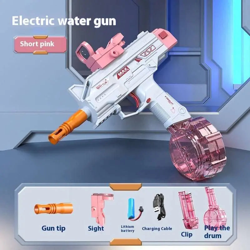 Children Automatic UZI Electric Backpack Water Submachine Gun Fights Summer Toy Water Guns Outdoor Beach Swimming Pool Toys - AMIR BAGS INDIA PRIVATE LIMITED