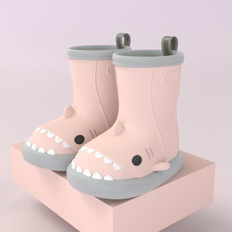 Children Boys Girls Cute Cartoon Waterproof Shoes Safety Rubber Shark Slippers Kids Rain Boots - AMIR BAGS INDIA PRIVATE LIMITED