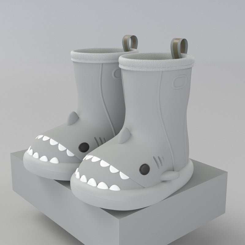 Children Boys Girls Cute Cartoon Waterproof Shoes Safety Rubber Shark Slippers Kids Rain Boots - AMIR BAGS INDIA PRIVATE LIMITED
