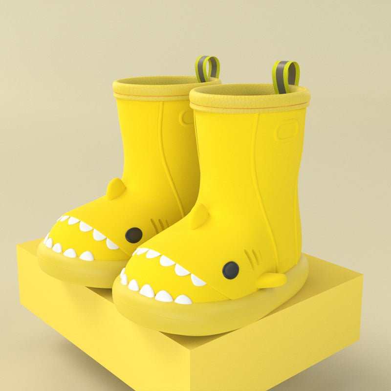 Children Boys Girls Cute Cartoon Waterproof Shoes Safety Rubber Shark Slippers Kids Rain Boots - AMIR BAGS INDIA PRIVATE LIMITED