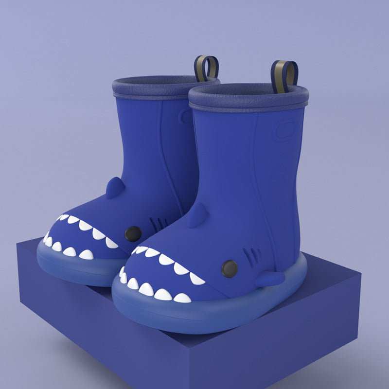 Children Boys Girls Cute Cartoon Waterproof Shoes Safety Rubber Shark Slippers Kids Rain Boots - AMIR BAGS INDIA PRIVATE LIMITED