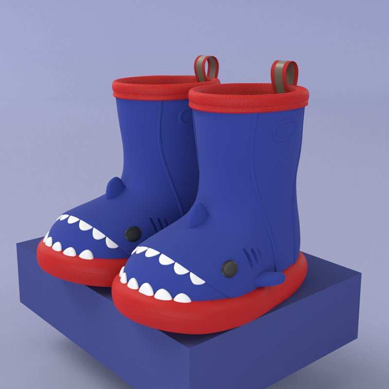 Children Boys Girls Cute Cartoon Waterproof Shoes Safety Rubber Shark Slippers Kids Rain Boots - AMIR BAGS INDIA PRIVATE LIMITED