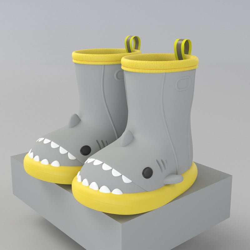 Children Boys Girls Cute Cartoon Waterproof Shoes Safety Rubber Shark Slippers Kids Rain Boots - AMIR BAGS INDIA PRIVATE LIMITED