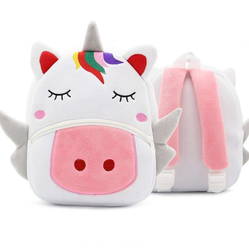 Children School Backpack Cartoon Rainbow Design Soft Plush Material For Toddler Baby Girls Kindergarten Kids School Bags - AMIR BAGS INDIA PRIVATE LIMITED