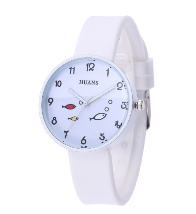 Children Watch For Girls Color Silicone Strap Fashion Quartz Wristwatch Fish Dial Cartoon Kids Clock - AMIR BAGS INDIA PRIVATE LIMITED