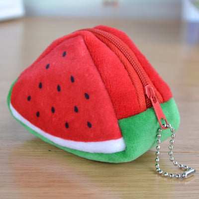 Children's Day Creative Gift Plush Solid Triangle Fruit Zero Wallet Coin Bag Key Bag Strap - AMIR BAGS INDIA PRIVATE LIMITED