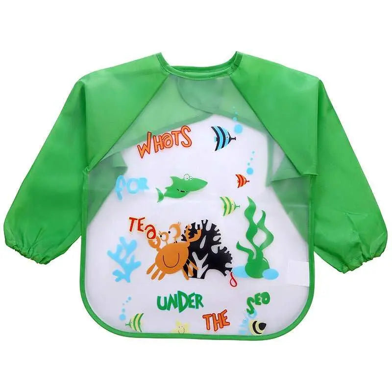 Children's Gown Long Sleeve Kids Waterproof Meal Baby Apron Painting Clothes Bib Protective Clothing - AMIR BAGS INDIA PRIVATE LIMITED