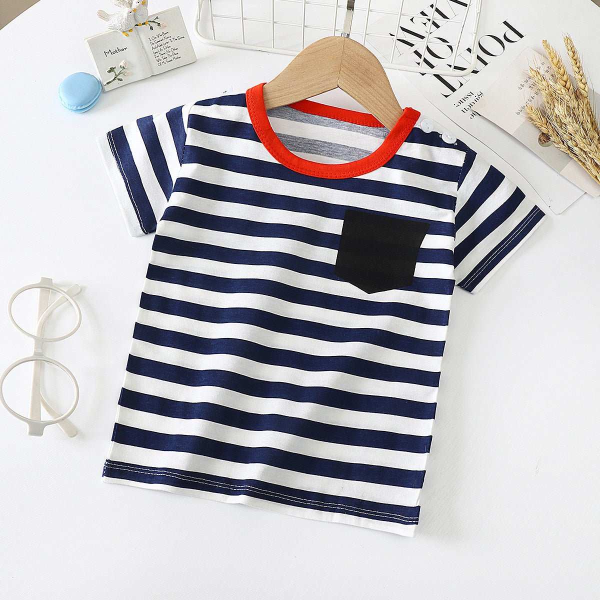 Children's Short - sleeved T-shirt cotton Baby Half - sleeved Bottoming Shirt - AMIR BAGS INDIA PRIVATE LIMITED