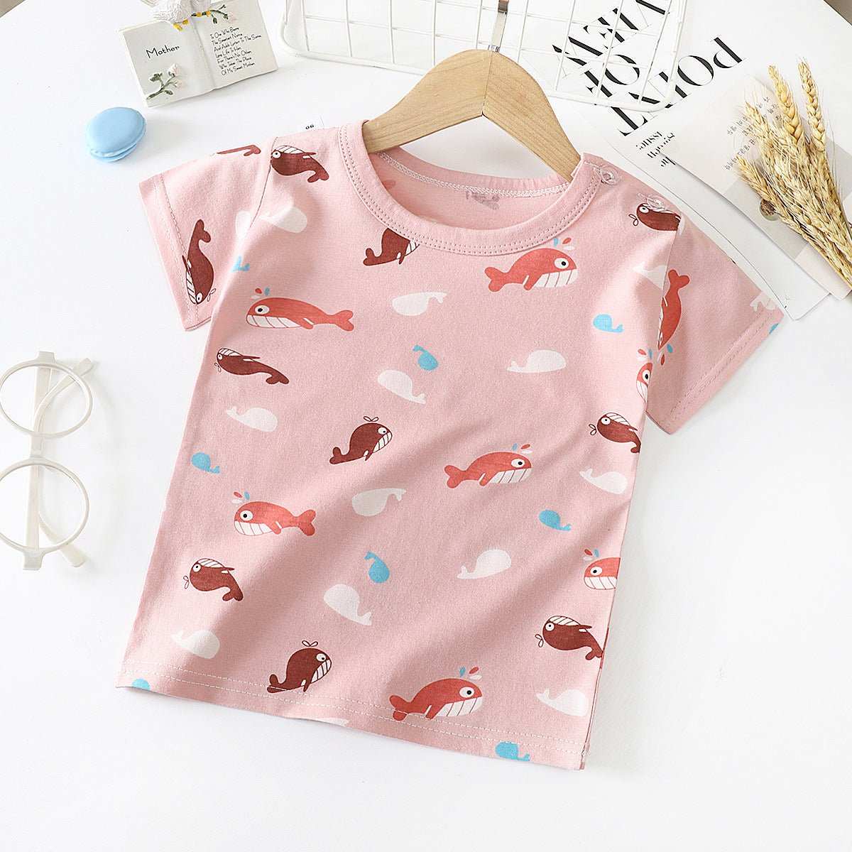 Children's Short - sleeved T-shirt cotton Baby Half - sleeved Bottoming Shirt - AMIR BAGS INDIA PRIVATE LIMITED