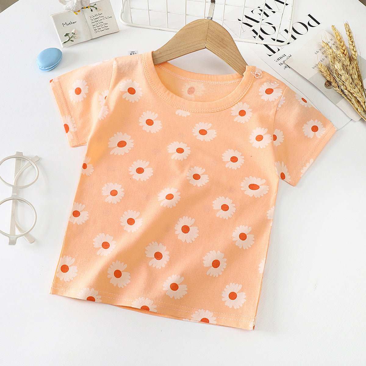 Children's Short - sleeved T-shirt cotton Baby Half - sleeved Bottoming Shirt - AMIR BAGS INDIA PRIVATE LIMITED