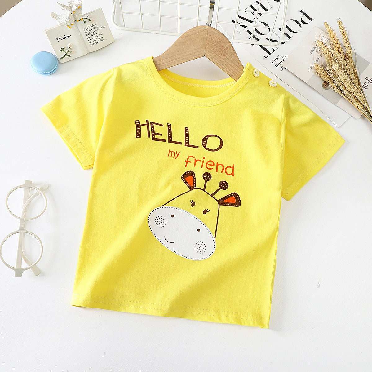 Children's Short - sleeved T-shirt cotton Baby Half - sleeved Bottoming Shirt - AMIR BAGS INDIA PRIVATE LIMITED