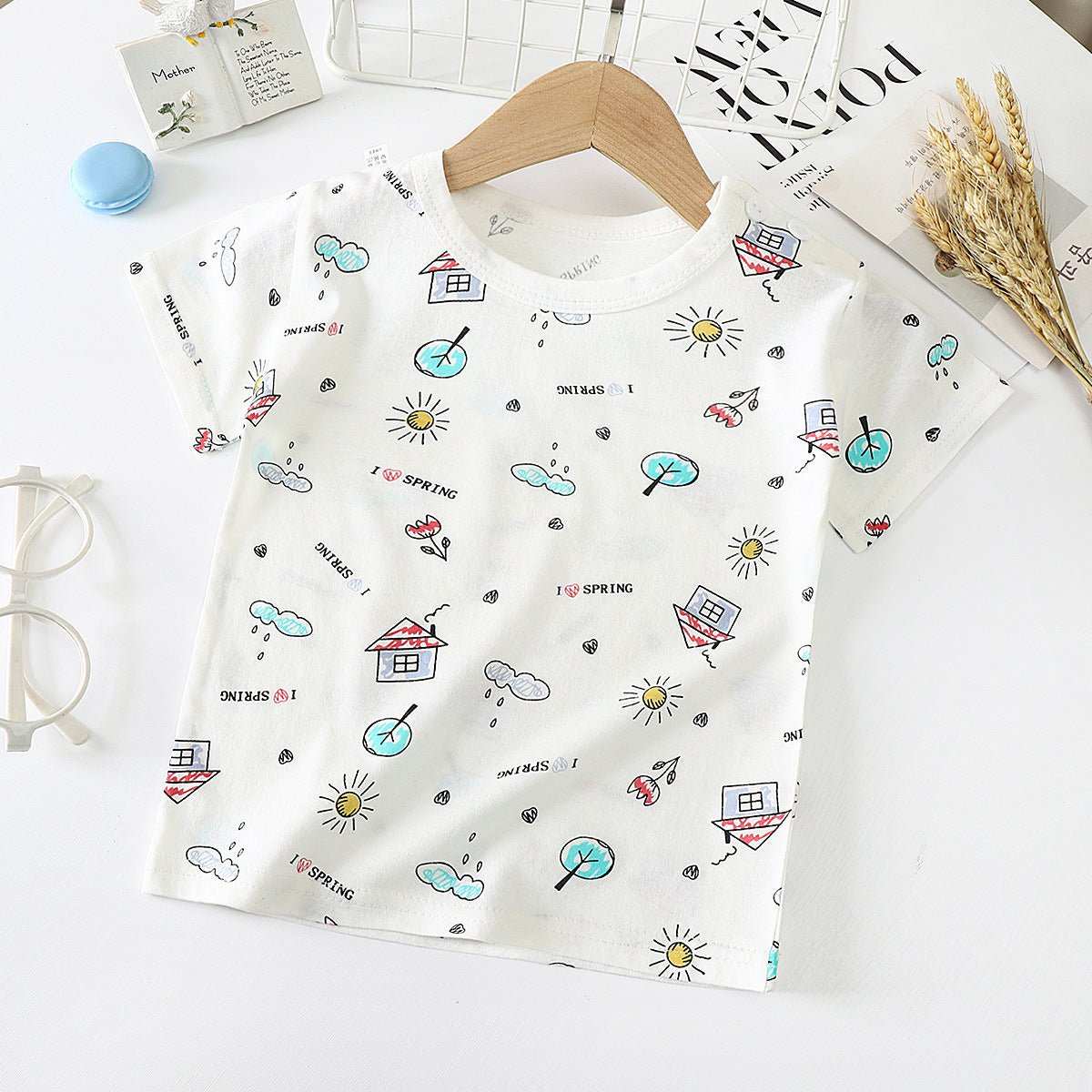 Children's Short - sleeved T-shirt cotton Baby Half - sleeved Bottoming Shirt - AMIR BAGS INDIA PRIVATE LIMITED
