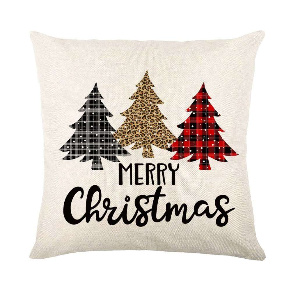 Christmas Decorations Pillow Covers Sofa Square Throw Pillow Cases Stamping Snowflake Waist Cushion Cover Home Bed Decor - AMIR BAGS INDIA PRIVATE LIMITED