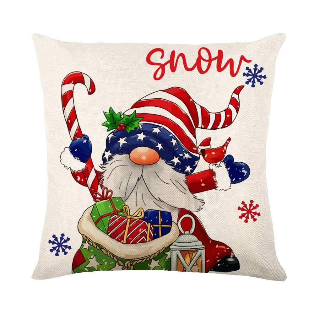 Christmas Decorations Pillow Covers Sofa Square Throw Pillow Cases Stamping Snowflake Waist Cushion Cover Home Bed Decor - AMIR BAGS INDIA PRIVATE LIMITED