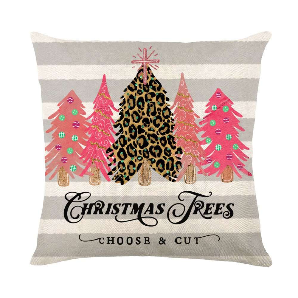 Christmas Decorations Pillow Covers Sofa Square Throw Pillow Cases Stamping Snowflake Waist Cushion Cover Home Bed Decor - AMIR BAGS INDIA PRIVATE LIMITED