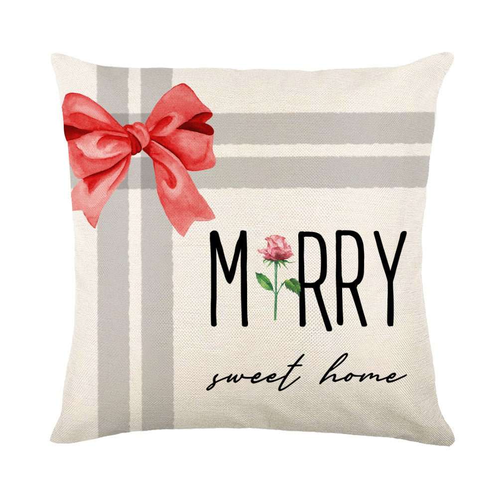 Christmas Decorations Pillow Covers Sofa Square Throw Pillow Cases Stamping Snowflake Waist Cushion Cover Home Bed Decor - AMIR BAGS INDIA PRIVATE LIMITED