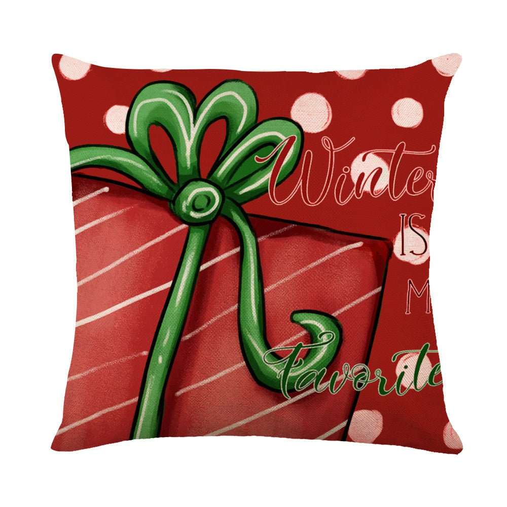 Christmas Decorations Pillow Covers Sofa Square Throw Pillow Cases Stamping Snowflake Waist Cushion Cover Home Bed Decor - AMIR BAGS INDIA PRIVATE LIMITED