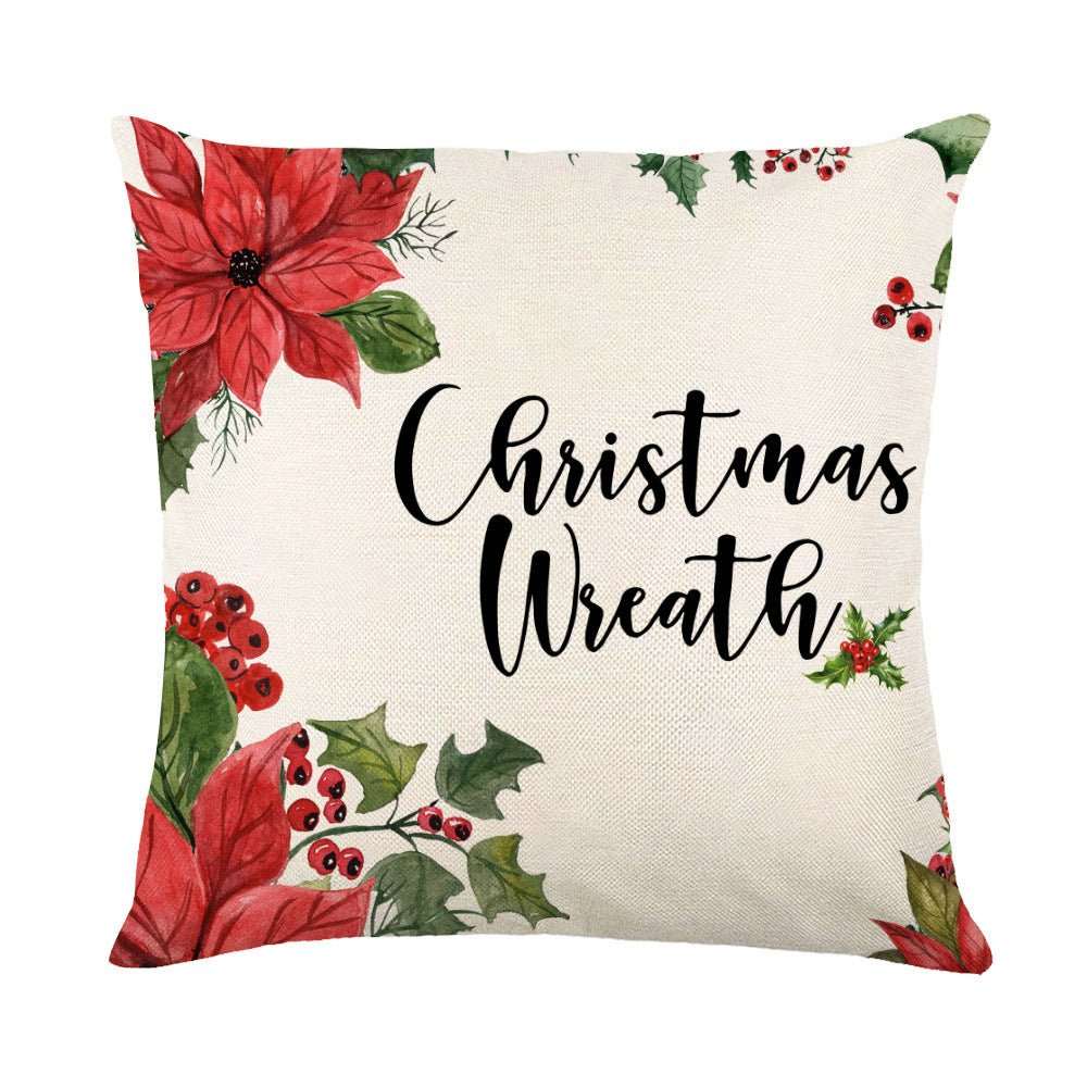 Christmas Decorations Pillow Covers Sofa Square Throw Pillow Cases Stamping Snowflake Waist Cushion Cover Home Bed Decor - AMIR BAGS INDIA PRIVATE LIMITED