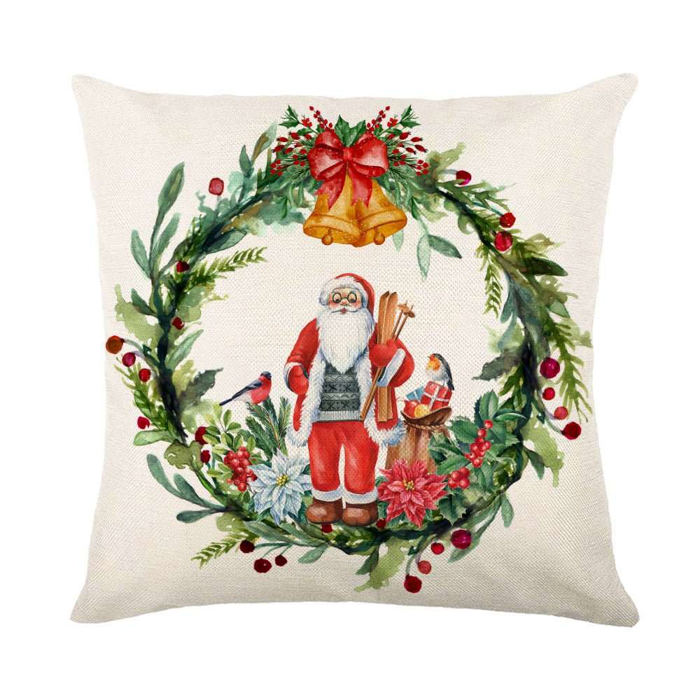 Christmas Decorations Pillow Covers Sofa Square Throw Pillow Cases Stamping Snowflake Waist Cushion Cover Home Bed Decor - AMIR BAGS INDIA PRIVATE LIMITED