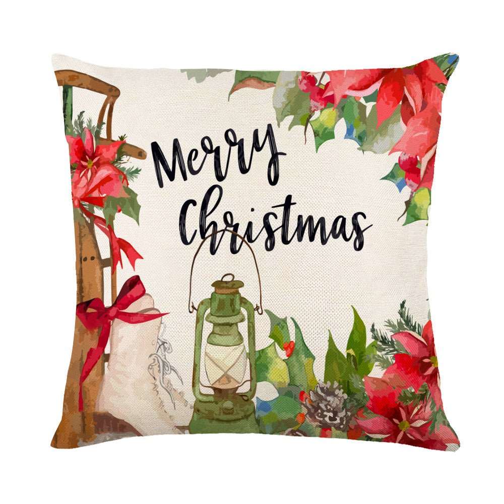 Christmas Decorations Pillow Covers Sofa Square Throw Pillow Cases Stamping Snowflake Waist Cushion Cover Home Bed Decor - AMIR BAGS INDIA PRIVATE LIMITED