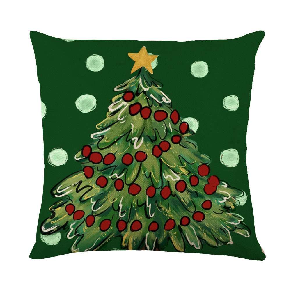 Christmas Decorations Pillow Covers Sofa Square Throw Pillow Cases Stamping Snowflake Waist Cushion Cover Home Bed Decor - AMIR BAGS INDIA PRIVATE LIMITED