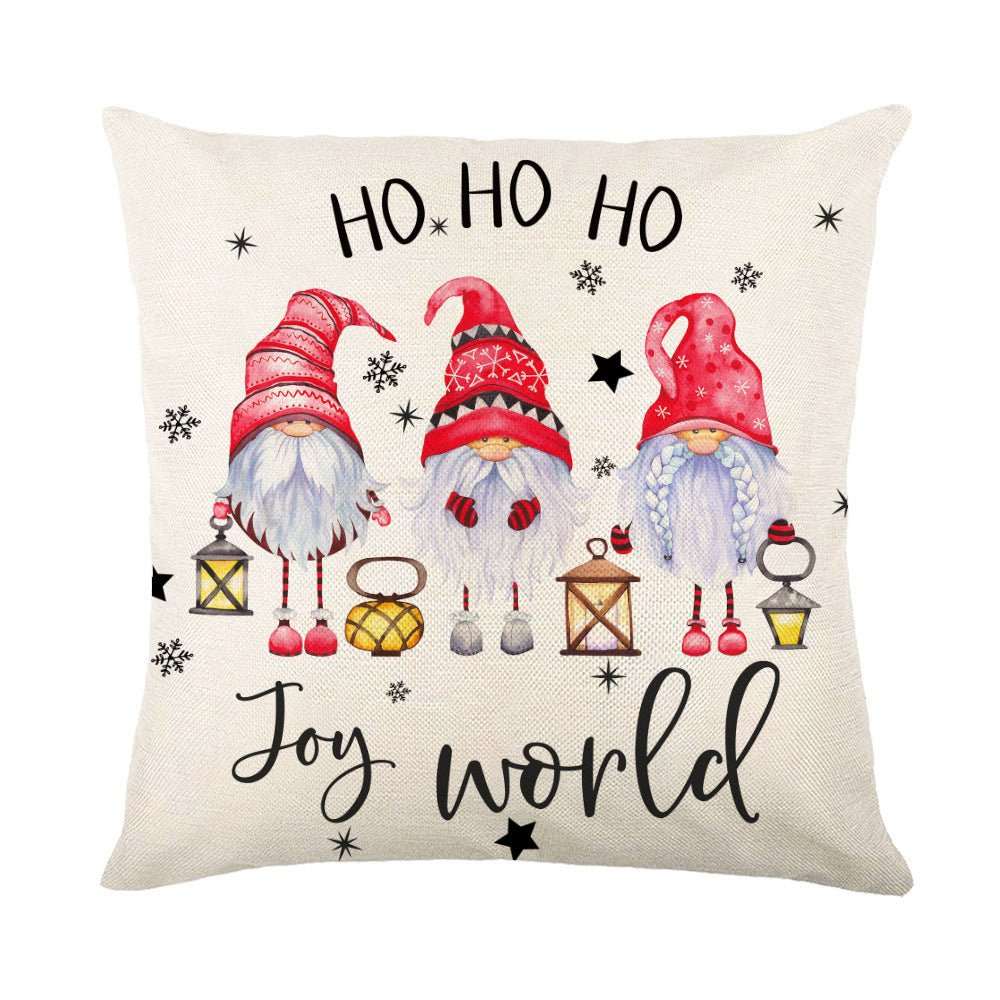 Christmas Decorations Pillow Covers Sofa Square Throw Pillow Cases Stamping Snowflake Waist Cushion Cover Home Bed Decor - AMIR BAGS INDIA PRIVATE LIMITED