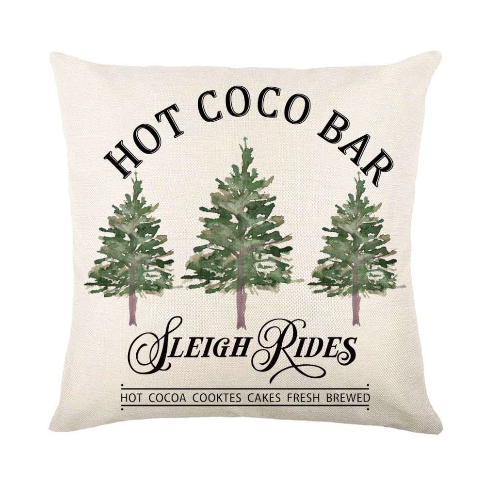 Christmas Decorations Pillow Covers Sofa Square Throw Pillow Cases Stamping Snowflake Waist Cushion Cover Home Bed Decor - AMIR BAGS INDIA PRIVATE LIMITED