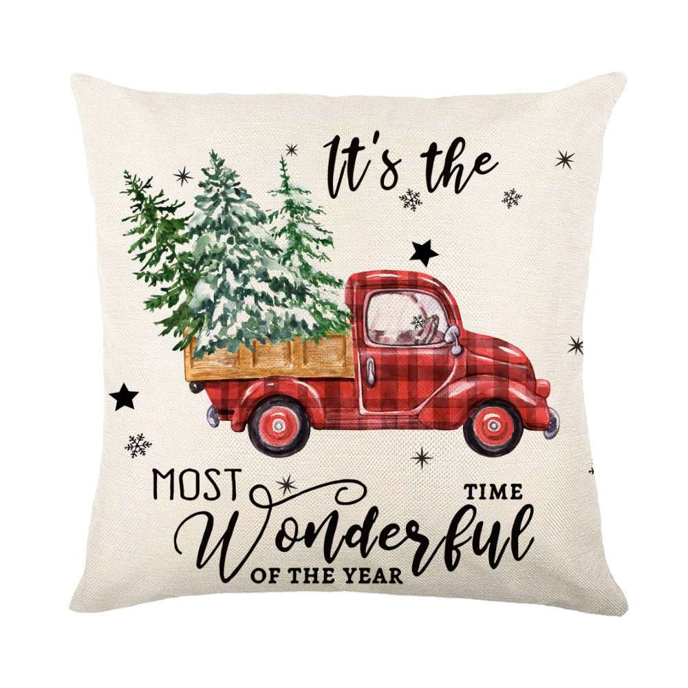 Christmas Decorations Pillow Covers Sofa Square Throw Pillow Cases Stamping Snowflake Waist Cushion Cover Home Bed Decor - AMIR BAGS INDIA PRIVATE LIMITED