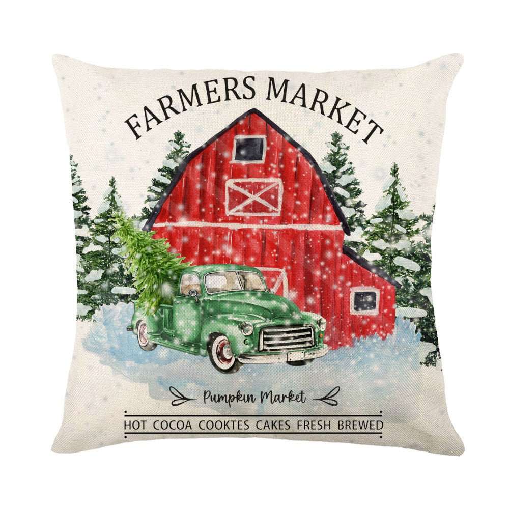 Christmas Decorations Pillow Covers Sofa Square Throw Pillow Cases Stamping Snowflake Waist Cushion Cover Home Bed Decor - AMIR BAGS INDIA PRIVATE LIMITED