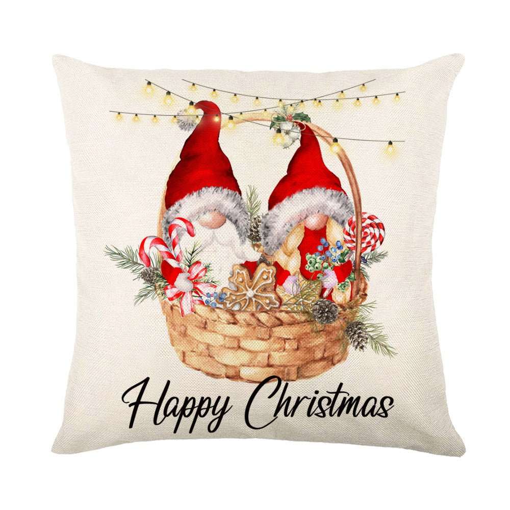 Christmas Decorations Pillow Covers Sofa Square Throw Pillow Cases Stamping Snowflake Waist Cushion Cover Home Bed Decor - AMIR BAGS INDIA PRIVATE LIMITED