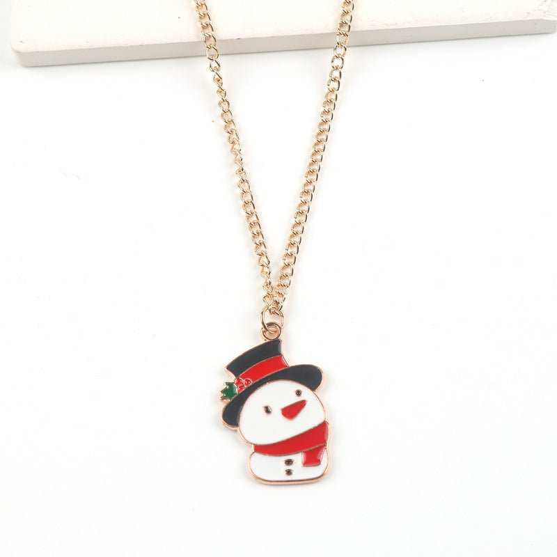 Christmas Necklace Cute Cartoon Santa Claus Snowman Elk Pendant Necklace Xmas New Year Festival Ear Jewelry Gifts - AMIR BAGS INDIA PRIVATE LIMITED