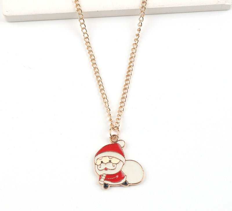 Christmas Necklace Cute Cartoon Santa Claus Snowman Elk Pendant Necklace Xmas New Year Festival Ear Jewelry Gifts - AMIR BAGS INDIA PRIVATE LIMITED