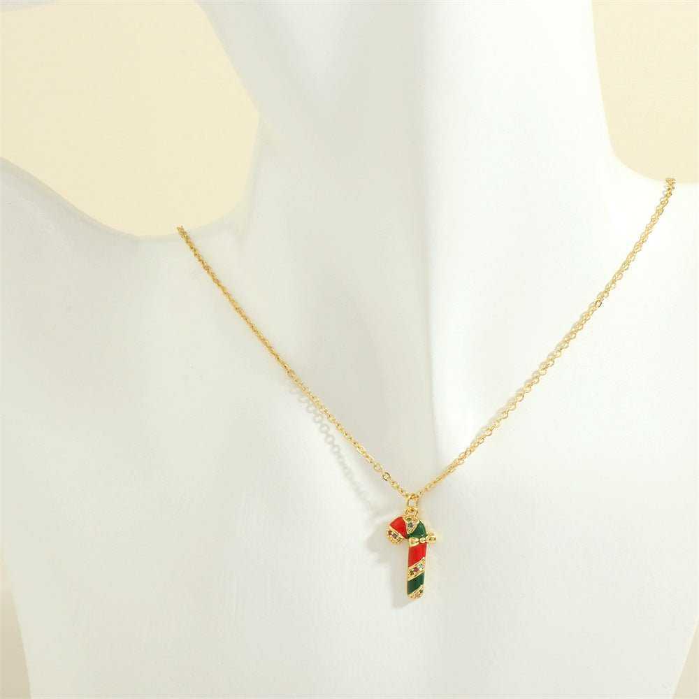 Christmas Tree Santa Claus Elk Snowman Oil - drop Necklace With Colored Rhinestones Ins Festival Clavicle Chain Necklace For Women Jewelry - AMIR BAGS INDIA PRIVATE LIMITED