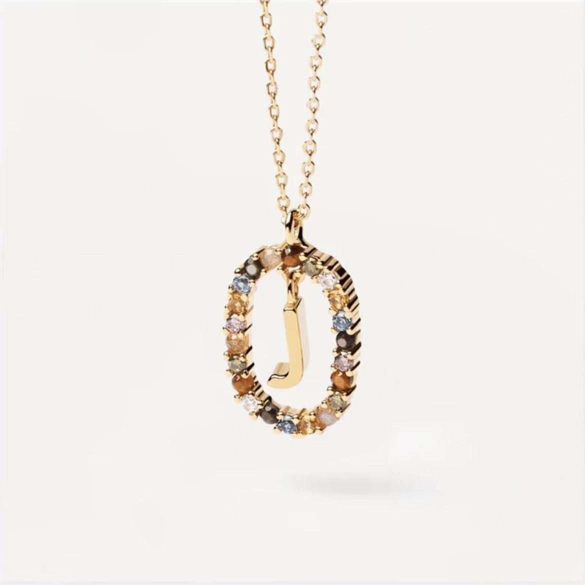 Colored Rhinestone Necklace 26 Alphabet Necklace 18K Fashion Jewelry - AMIR BAGS INDIA PRIVATE LIMITED