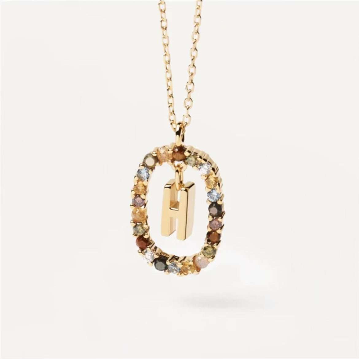 Colored Rhinestone Necklace 26 Alphabet Necklace 18K Fashion Jewelry - AMIR BAGS INDIA PRIVATE LIMITED