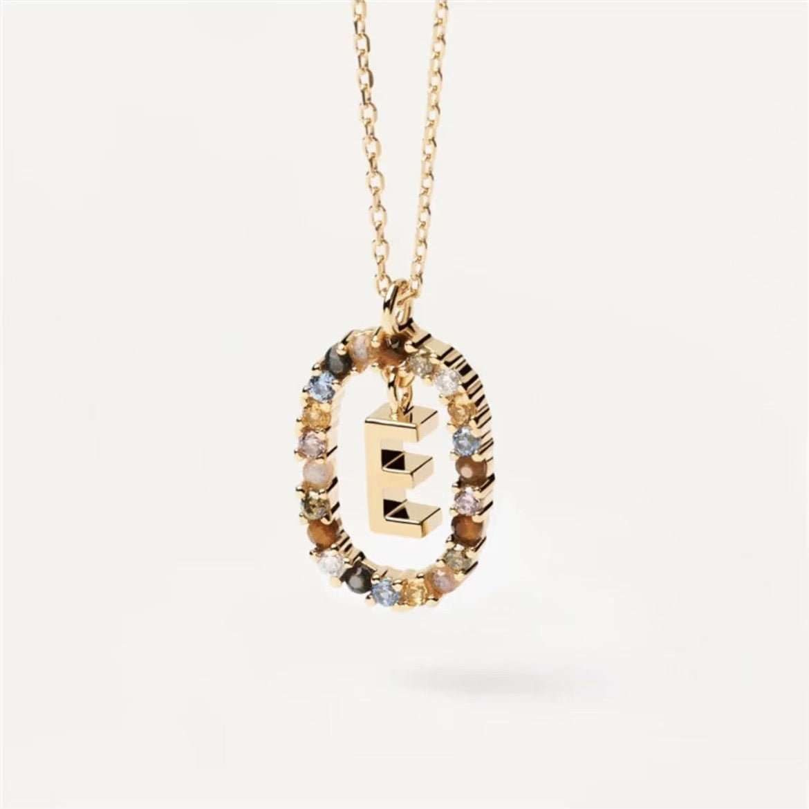 Colored Rhinestone Necklace 26 Alphabet Necklace 18K Fashion Jewelry - AMIR BAGS INDIA PRIVATE LIMITED