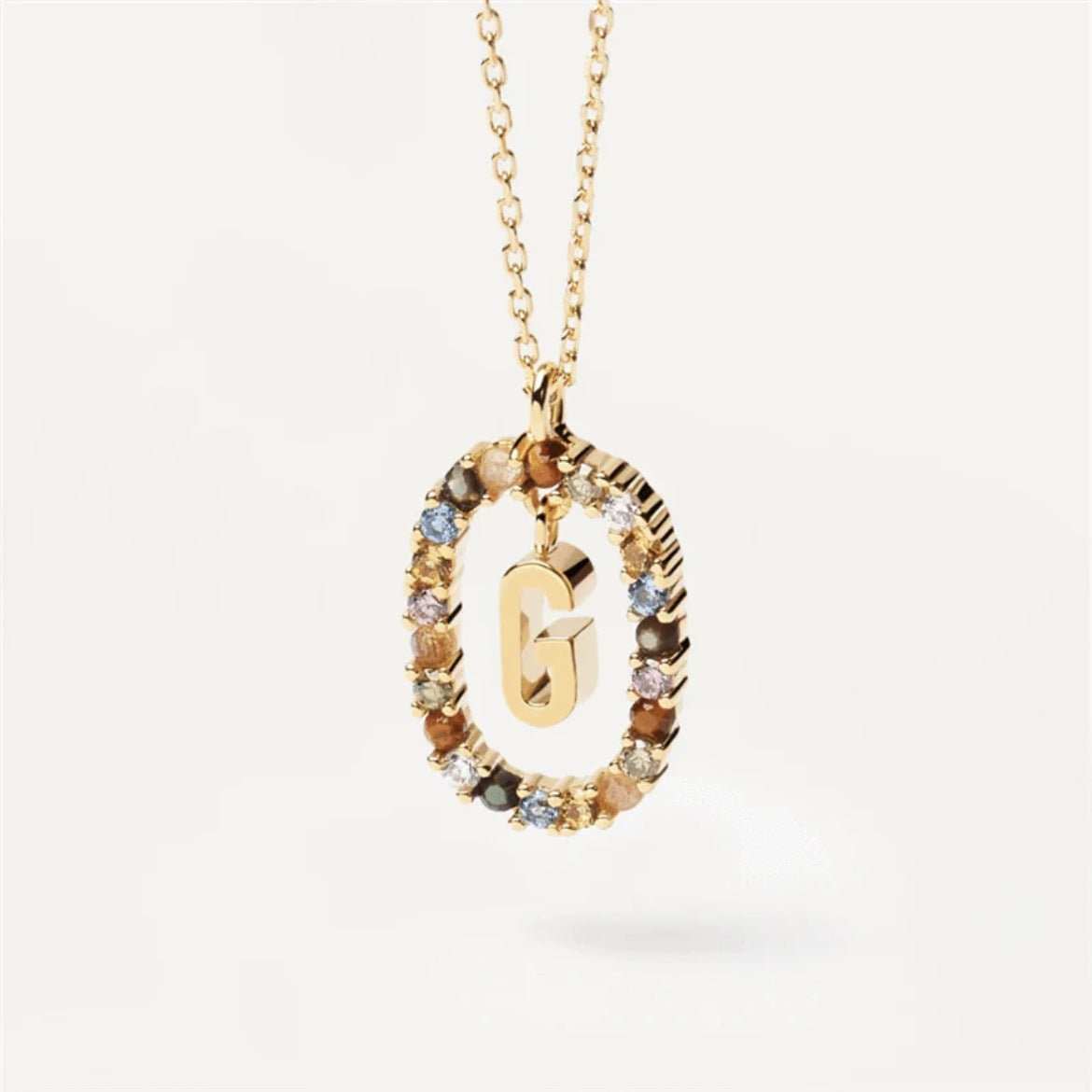 Colored Rhinestone Necklace 26 Alphabet Necklace 18K Fashion Jewelry - AMIR BAGS INDIA PRIVATE LIMITED