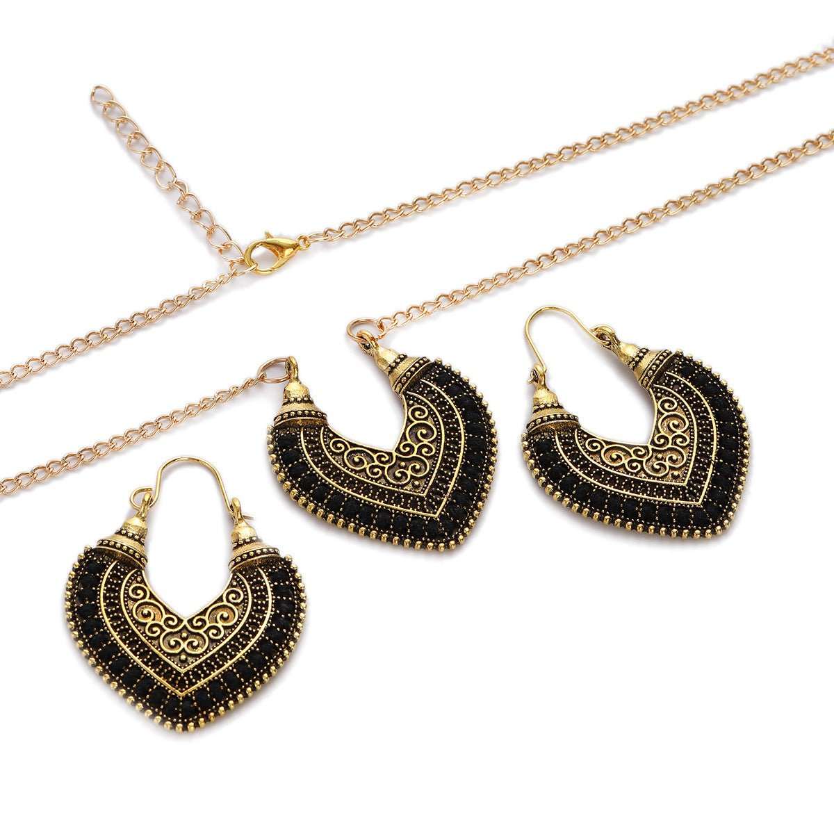 Colored Rope Winding Earrings Necklace Two - piece Set - AMIR BAGS INDIA PRIVATE LIMITED