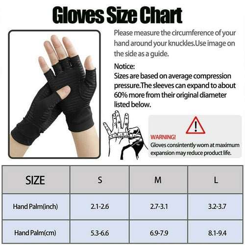 Compression Arthritis Glove Unisex Joint Pain Relief Half Finger Brace - AMIR BAGS INDIA PRIVATE LIMITED