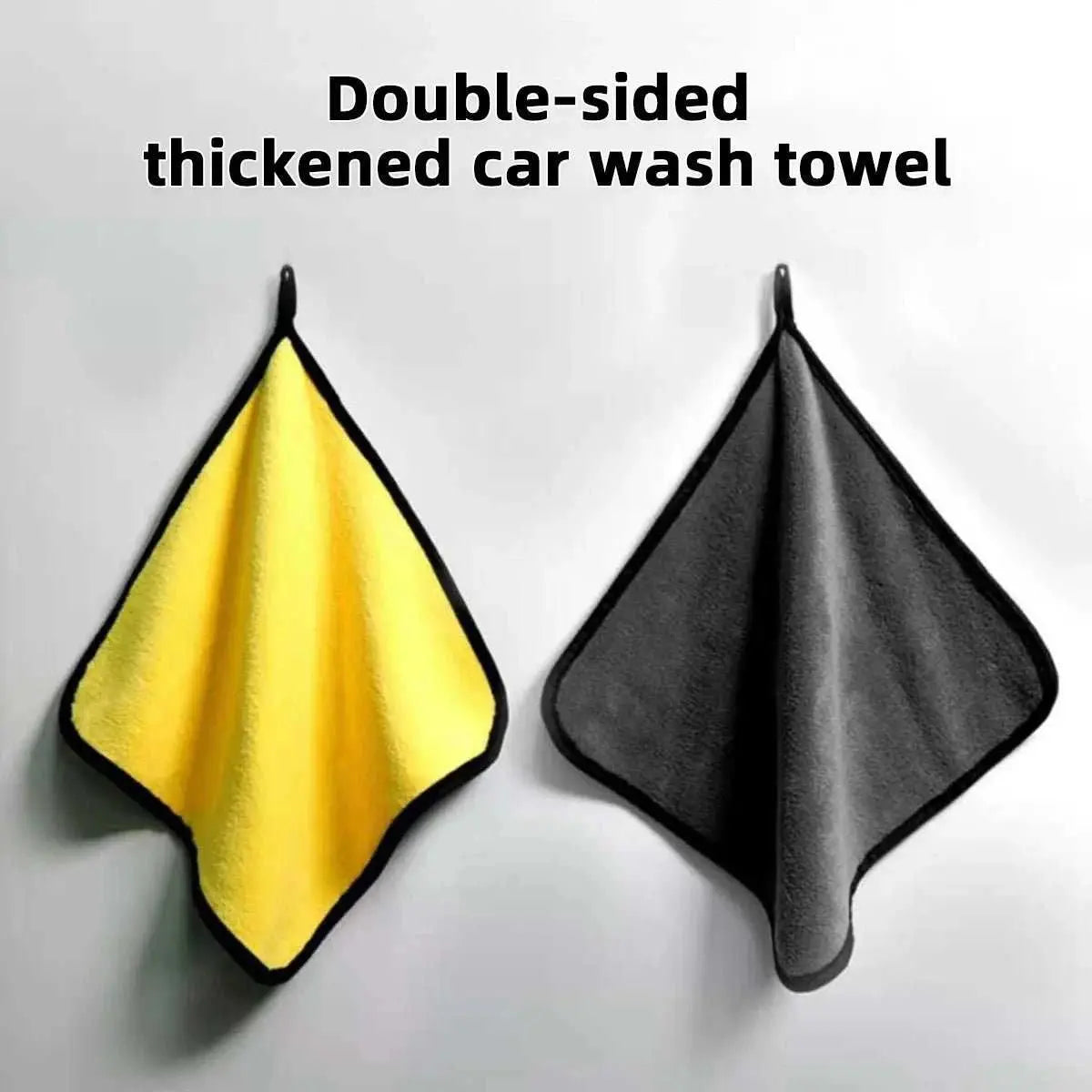 Coral Fleece Double Sided Car Cleaning Towel Quick Drying Waterproof and Oil Resistant Super Absorbent Without Leaving Traces - AMIR BAGS INDIA PRIVATE LIMITED