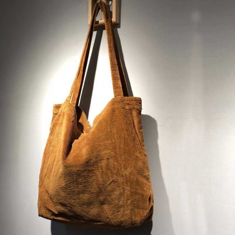 Corduroy Shoulder Bags Winter Fall Handbags Women Shopping Bags - AMIR BAGS INDIA PRIVATE LIMITED