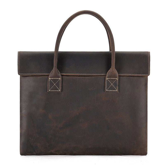 Crazy Horse Leather Men's Handbag Thin And Portable - AMIR BAGS INDIA PRIVATE LIMITED