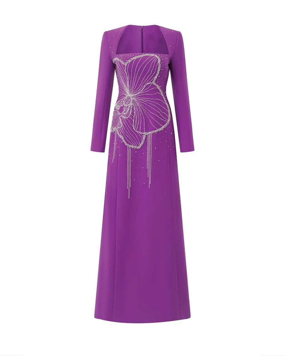 Customized Jersey Beading Draped Cocktail Party A - Line Square Collar Bespoke Occasion Gown Long Dresses - AMIR BAGS INDIA PRIVATE LIMITED